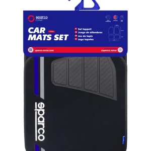 Must-Have Set completo spc19 tappetini auto universali in moquette nero/blu poliestere